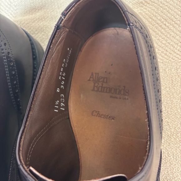 Men\'s ALLEN EDMONDS Chester Burgundy Wing Tip Dress Shoes Sz 11.5 D main image 12